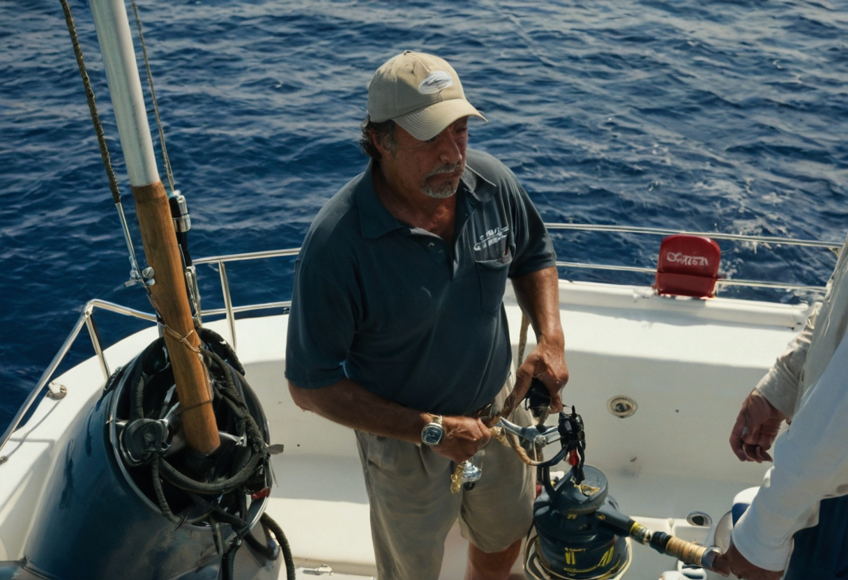 What should you confirm before booking a deep-sea fishing charter editorial visual