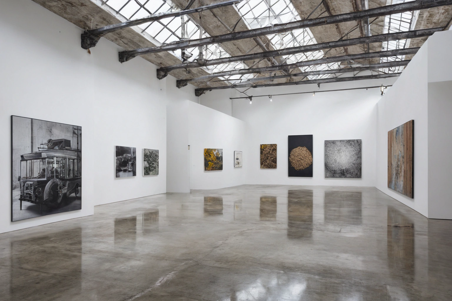 Contemporary art gallery in a converted warehouse space